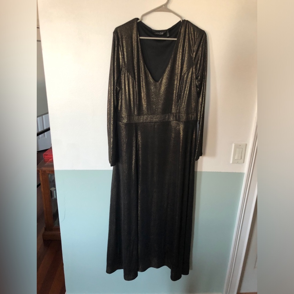 Simply Be Grazia Midi Gold Dress Size 14